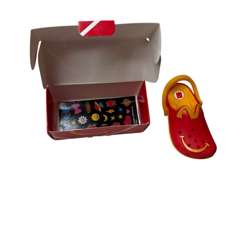 2024 McDonald's Mini Crocs Keychain Happy Meal Toy NEW IN BOX!!   #3 Red Yellow